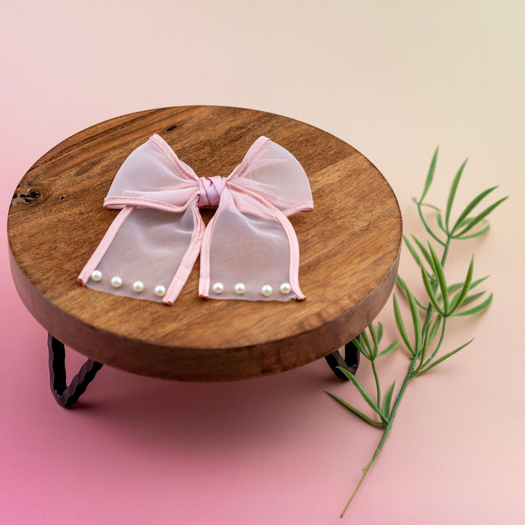 Organza Bow with Pearls