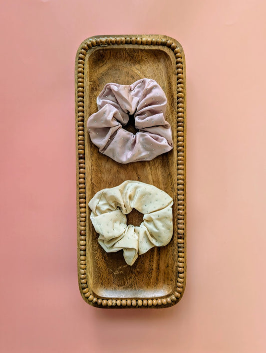 Silk Rhinestone Scrunchies