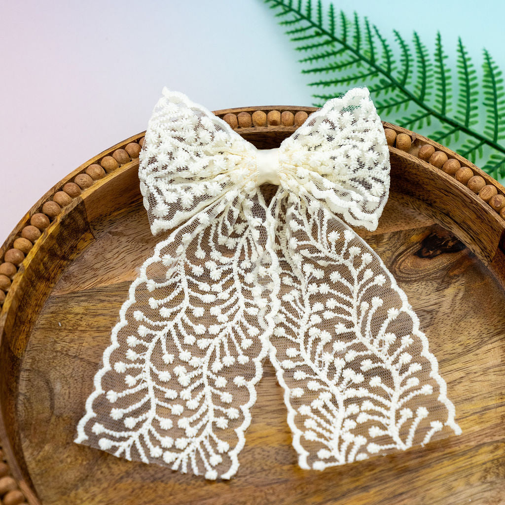 Embroidered Lace Bow