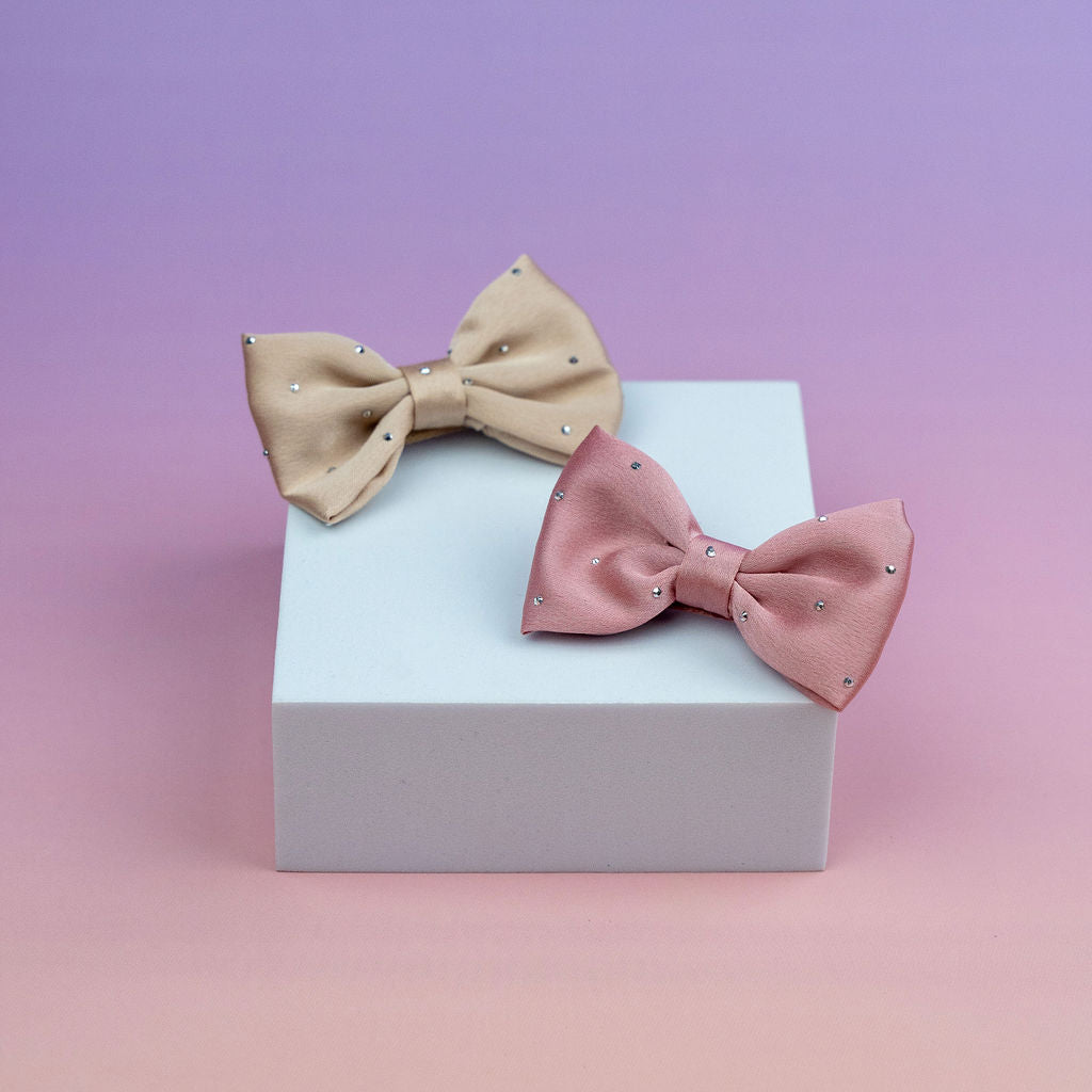 Satin Bows with Rhinestones