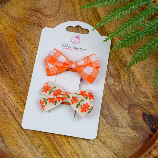 Orange Baby Bows (Set of 2)