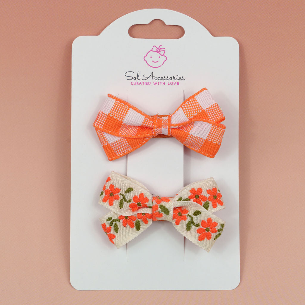 Orange Baby Bows