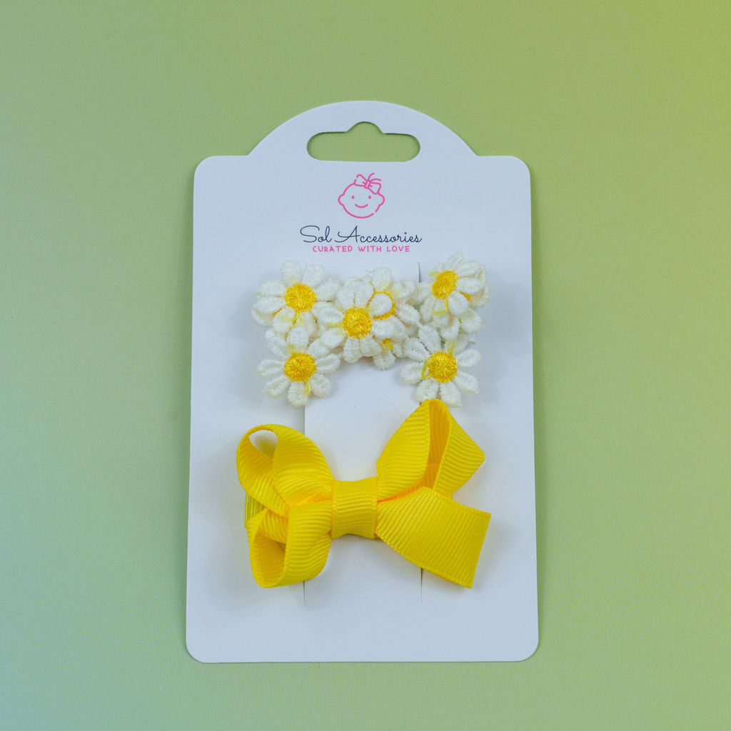 Yellow Baby Bows (Set of 2)