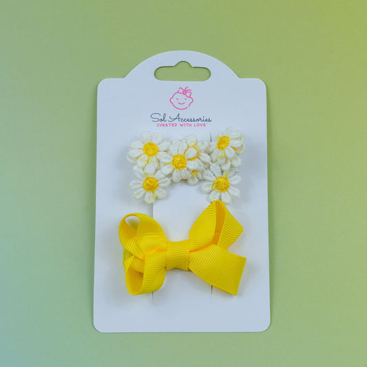 Yellow Baby Bows (Set of 2)