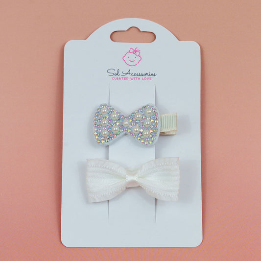 White Baby Clips (Set of 2)