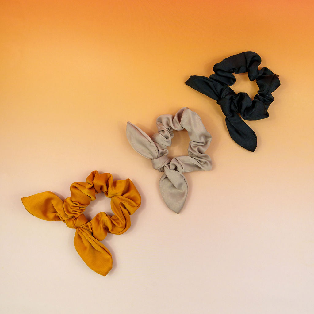 Fall Satin Tie Scrunchies